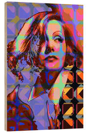 Holzbild Pop Art Greta Garbo