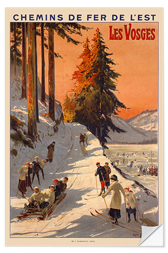 Selvklæbende plakat Les Vosges, Chemins de Fer de l'Est, 1912