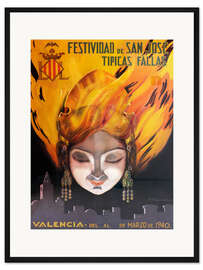 Gerahmter Kunstdruck Frühlingsfest Fallas, Valencia, 1940