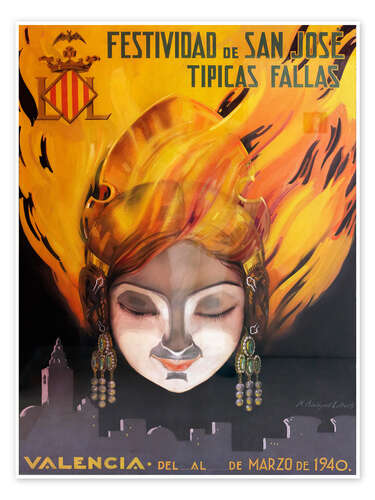 Poster Spring Festival Fallas, Valencia, 1940