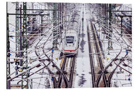 Tableau en aluminium ICE at Merklingen Station Swabian Alb, Germany