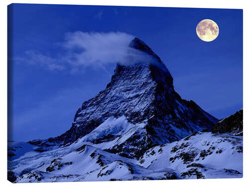 Leinwandbild Matterhorn bei Vollmond, Ost- und Nordwand, Schweiz