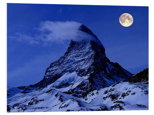 PVC print Matterhorn at Full Moon, East and North Face, Switzerland