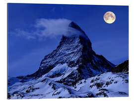 Cuadro de plexi-alu Matterhorn at Full Moon, East and North Face, Switzerland