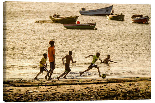 Lienzo Football Match on the Beach in Cape Verde, Africa