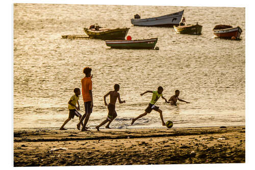 PVC-tavla Football Match on the Beach in Cape Verde, Africa