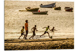 Galleritryck Football Match on the Beach in Cape Verde, Africa