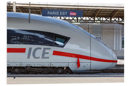 Hartschaumbild ICE im Pariser Bahnhof Est, Frankreich