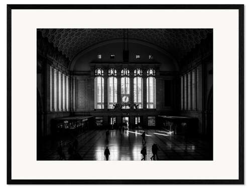 Impressão artística com moldura Leipzig Central Station, Germany