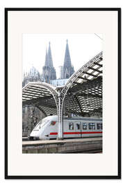 Gerahmter Kunstdruck ICE im Hauptbahnhof Köln, Deutschland