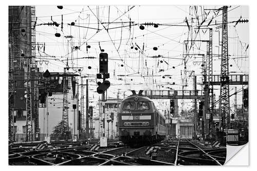 Selvklæbende plakat Regional Train Entering Cologne Main Station, Germany