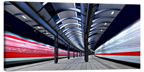 Canvas-taulu Trains at Ulm Station, Germany