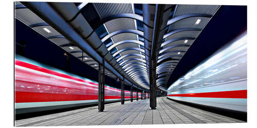 Gallery print Trains at Ulm Station, Germany