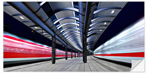 Vinilo para la pared Trains at Ulm Station, Germany