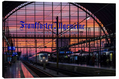 Canvas print Main Station With Arriving ICE Train, Frankfurt Am Main, Germany