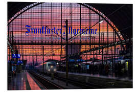 Foam board print Main Station With Arriving ICE Train, Frankfurt Am Main, Germany