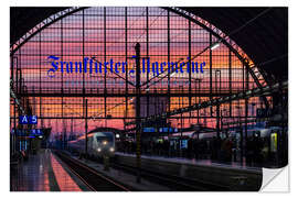 Selvklæbende plakat Main Station With Arriving ICE Train, Frankfurt Am Main, Germany