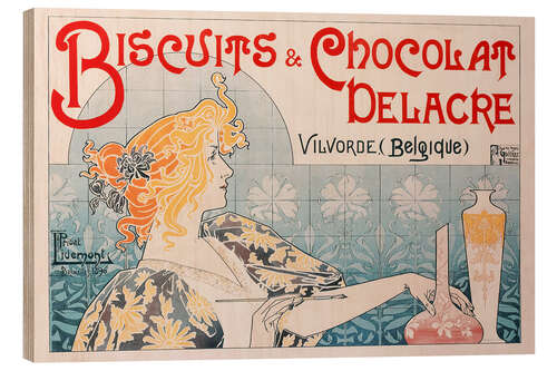 Quadro de madeira Vintage Biscuits & Chocolat Delacre