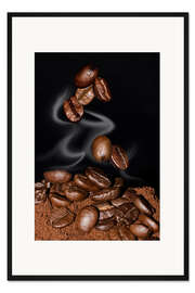 Gerahmter Kunstdruck Kaffeebohnen (Coffea arabica)