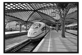 Gerahmter Kunstdruck ICE 3, Kölner Hauptbahnhof, Deutschland