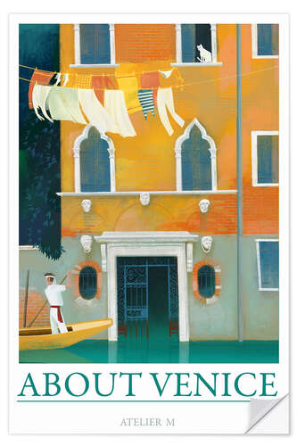 Selvklebende plakat About Venice, Italian Travel Landscapes