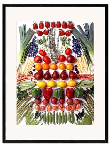 Kunsttryk i ramme Mix of Fruits and Vegetables
