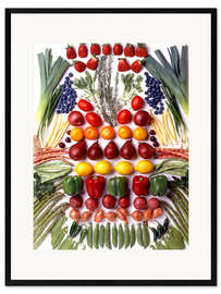 Kunsttryk i ramme Mix of Fruits and Vegetables