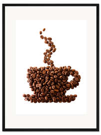 Gerahmter Kunstdruck Kaffeebohnentasse