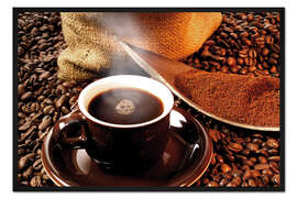 Gerahmter Kunstdruck Stillleben mit Kaffeetasse