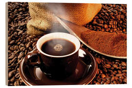 Wood print Still Life With Coffee Cup