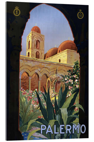 Acrylic print Palermo With the Church of San Giovanni Degli Eremiti, Sicily, Italy