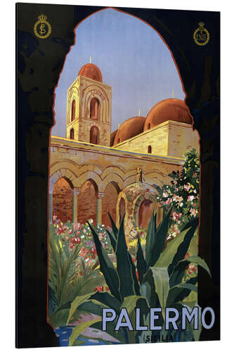 Aluminium print Palermo With the Church of San Giovanni Degli Eremiti, Sicily, Italy