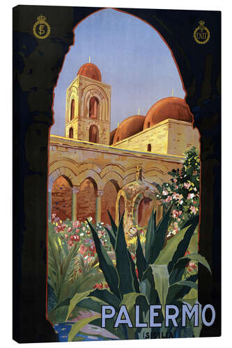 Canvas-taulu Palermo With the Church of San Giovanni Degli Eremiti, Sicily, Italy