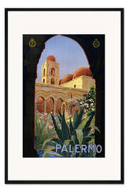 Gerahmter Kunstdruck Palermo mit der Kirche San Giovanni degli Eremiti, Sizilien, Italien