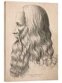 Cuadro de madera Drawing of Leonardo da Vinci