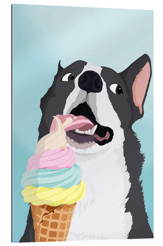 Quadro em plexi-alumínio Cheeky Dog With Icecream