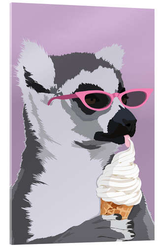 Akrylglastavla Jugdy Icecream Lemur