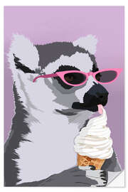 Självhäftande poster Jugdy Icecream Lemur