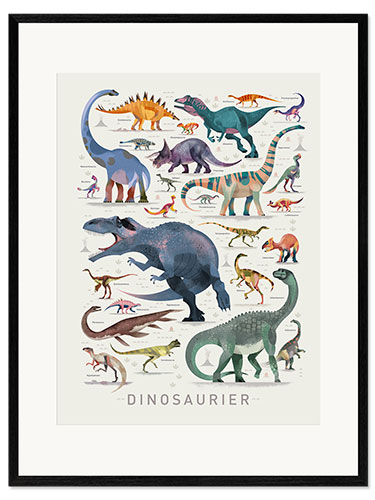 Gerahmter Kunstdruck Dinosaurier II