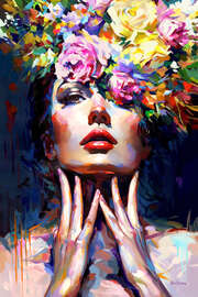 Magnettafel She wears Flowers