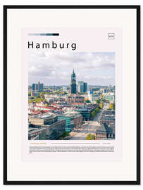 Gerahmter Kunstdruck Hamburg Cityscape