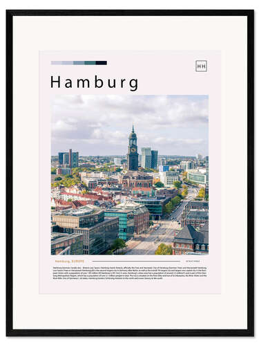Impression artistique encadrée Hamburg Cityscape