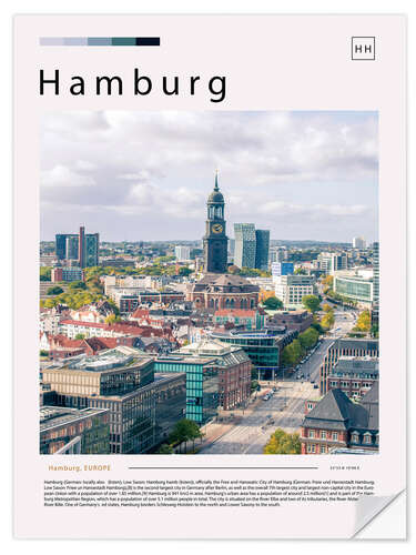 Muursticker Hamburg Cityscape