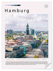 Selvklebende plakat Hamburg Cityscape