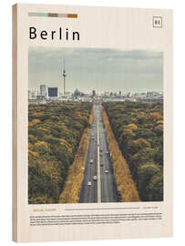 Wood print  Berlin Cityscape - nobelart