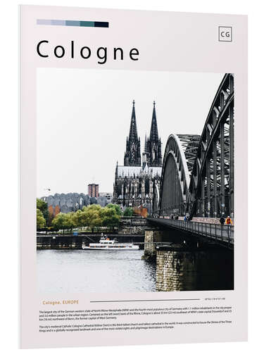 Foam board print Cologne Cityscape