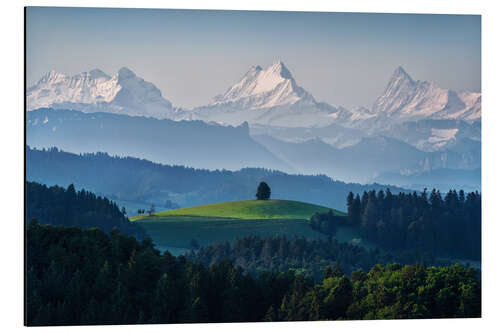 Tableau en aluminium Magnificent View of the Bernese Alps