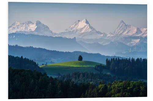 Hartschaumbild Herrlicher Ausblick auf die Berner Alpen