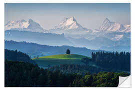 Selvklebende plakat Magnificent View of the Bernese Alps