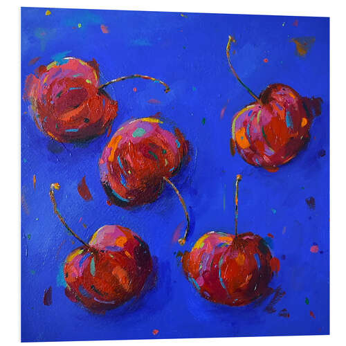 Obraz na PCV Cherries on Cobalt Blue